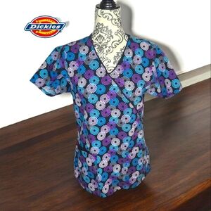 DICKIES Floral Print Scrub Top - XSmall